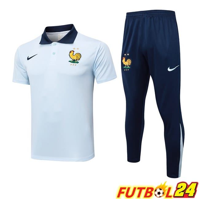Camiseta Polo Francia + Pantalones Azul 2024/2025
