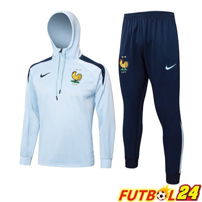 Chandal Futbol - Sudadera Con Capucha Francia Azul 2024/2025