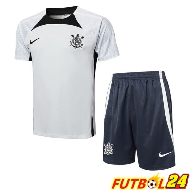 Camiseta Entrenamiento Corinthians + Cortos Gris 2024/2025