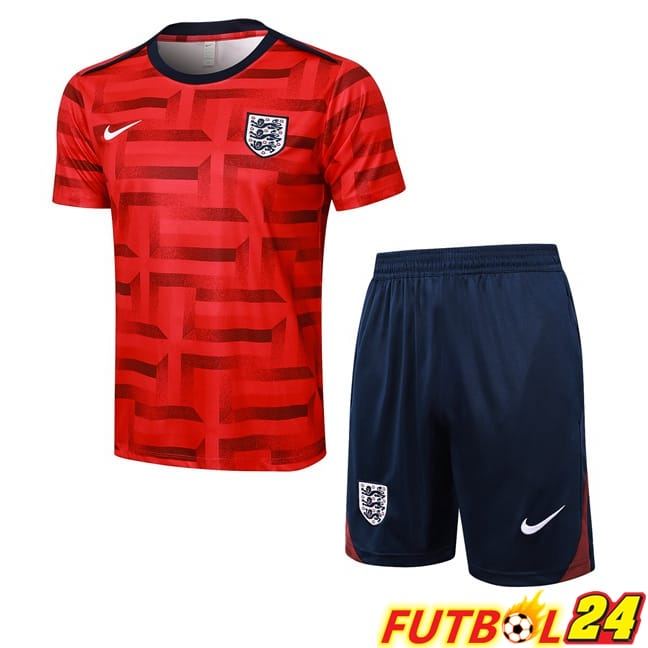 Camiseta Entrenamiento Inglaterra + Cortos Rojo 2024/2025