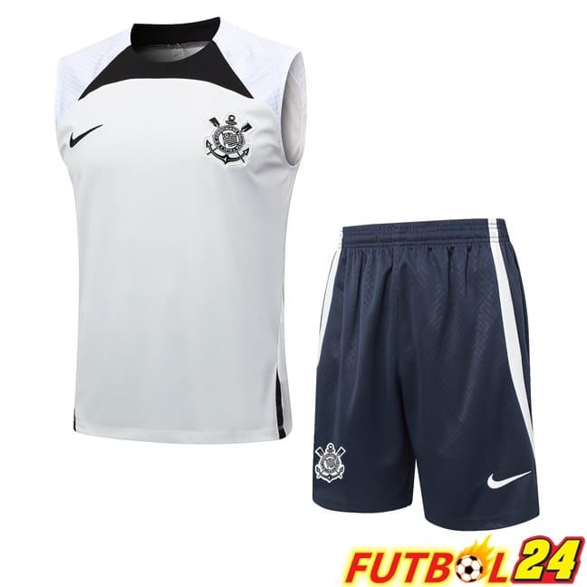 Chalecos De Futbol Corinthians + Cortos Blanco 2024/2025