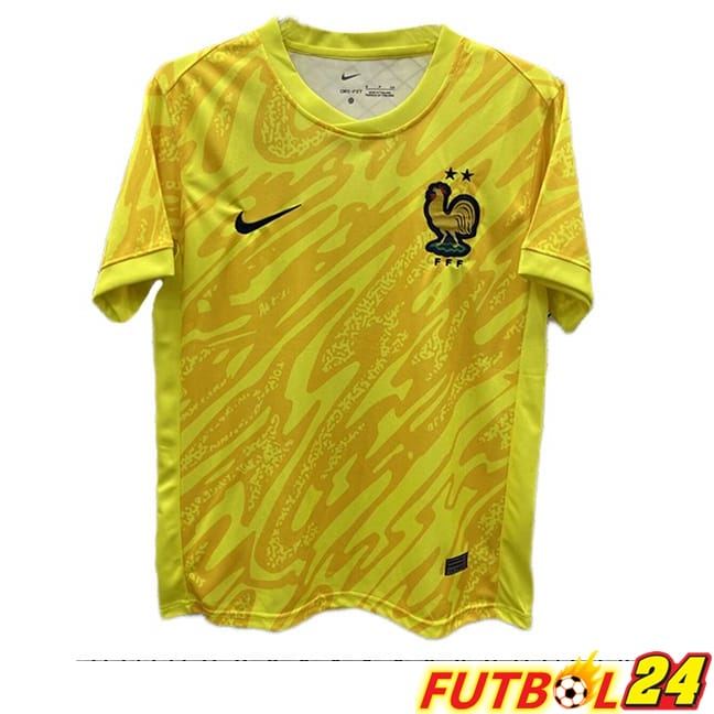 Camiseta Nacional Francia Portero Amarillo UEFA Euro 2024