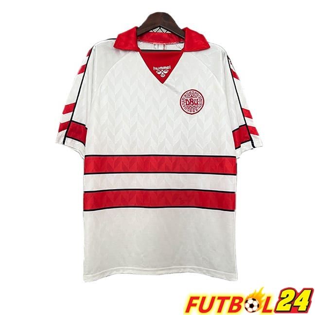 Camisetas De Futbol Dinamarca Retro Segunda Blanco 1988