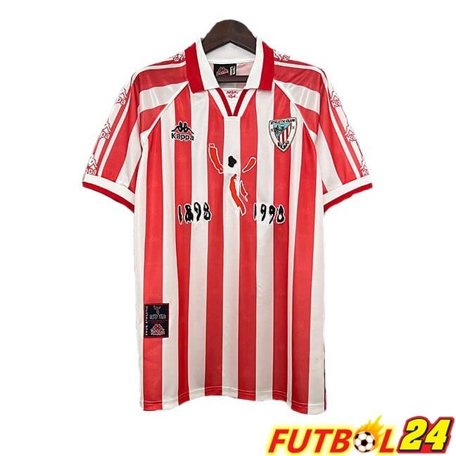 Camisetas De Futbol Athletic Bilbao Retro Primera Rojo Edición 100 Aniversario