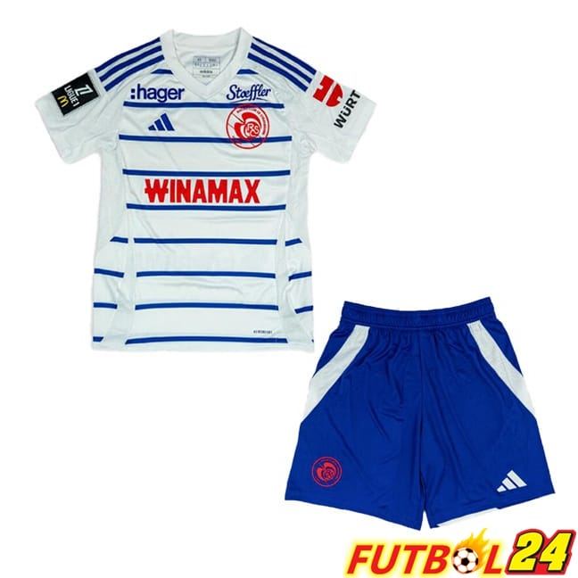 Camisetas De Futbol RC Strasbourg Alsace Ninos Segunda Blanco 2024/2025