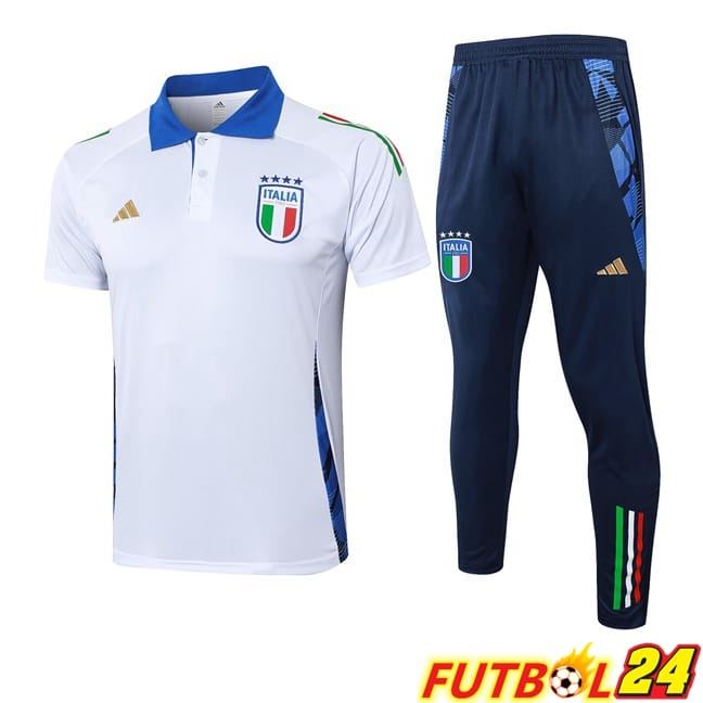 Camiseta Polo Italia + Pantalones Blanco 2024/2025
