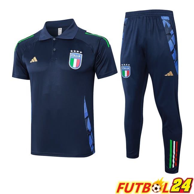 Camiseta Polo Italia + Pantalones Azul Real 2024/2025