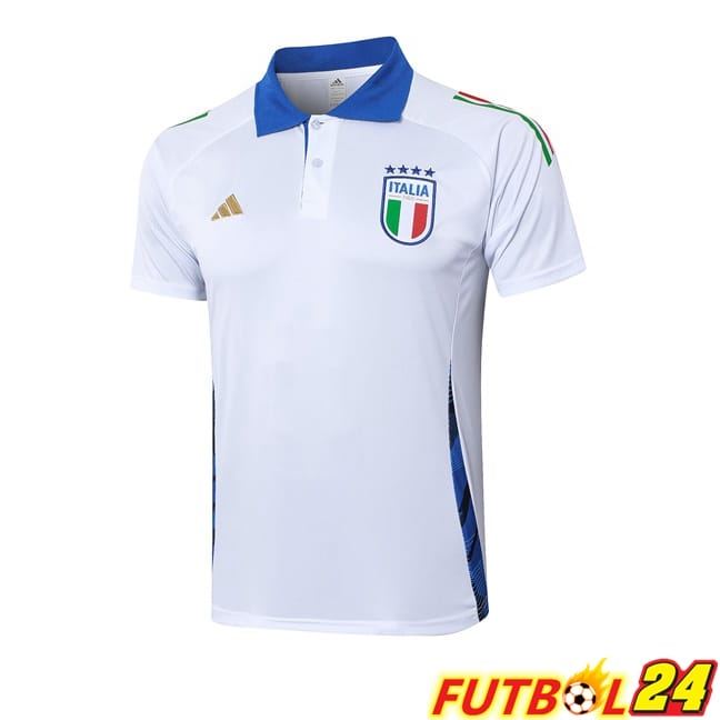 Camiseta Polo Italia Blanco 2024/2025