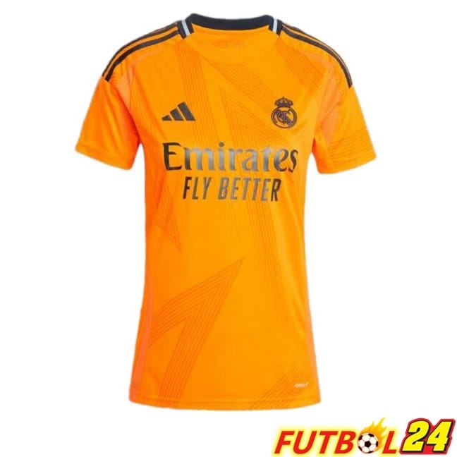 Camisetas De Futbol Real Madrid Mujer Segunda Naranja 2024/2025