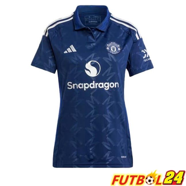 Camisetas De Futbol Manchester United Mujer Segunda Azul 2024/2025