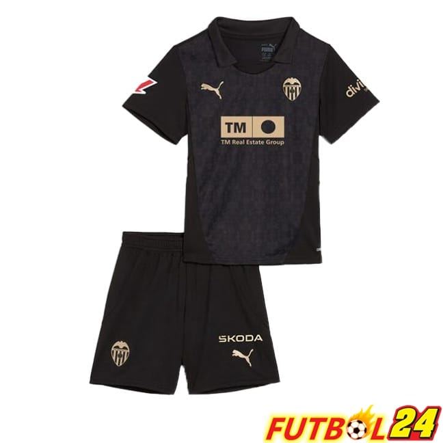 Camisetas De Futbol Valencia CF Ninos Segunda Negro 2024/2025