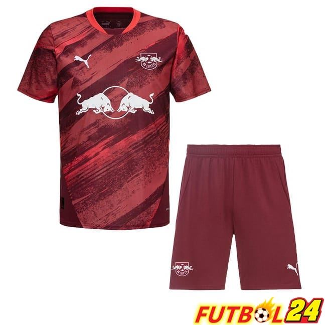 Camisetas De Futbol RB Leipzig Ninos Segunda Rojo 2024/2025