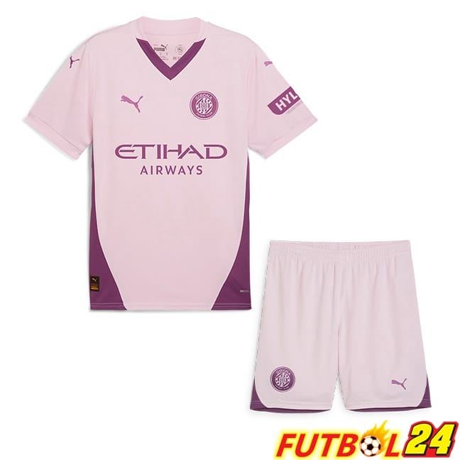 Camisetas De Futbol Girona Ninos Tercera Rosado 2024/2025