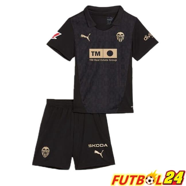 Camisetas De Futbol Valencia CF Ninos Segunda Negro 2024/2025