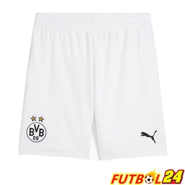 Cortos de Futbol Dortmund BVB Segunda Blanco 2024/2025
