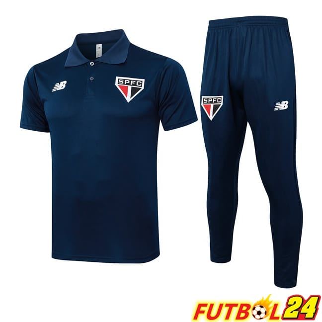 Camiseta Polo Sao Paulo FC + Pantalones Azul Real 2024/2025