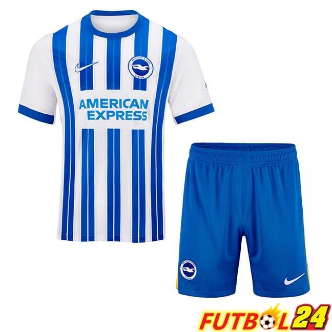 Camisetas De Futbol FC Brighton Ninos Primera Azul Blanco 2024/2025