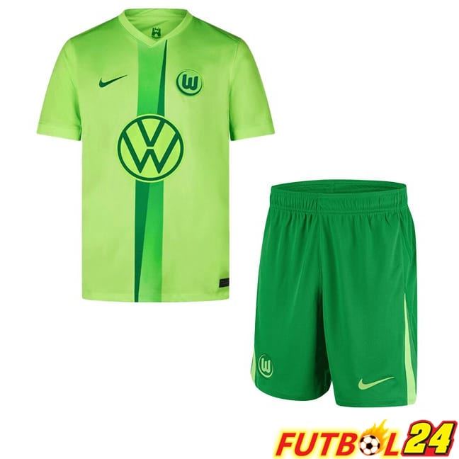 Camisetas De Futbol Vfl Wolfsburg Ninos Primera Verde 2024/2025
