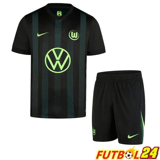 Camisetas De Futbol Vfl Wolfsburg Ninos Segunda Negro 2024/2025