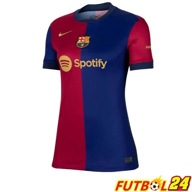 Camisetas De Futbol FC Barcelona Mujer Primera Spotify Azul Rojo 2024/2025