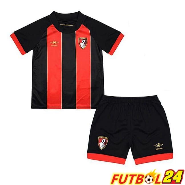 Camisetas De Futbol AFC Bournemouth Ninos Primera Negro Rojo 2024/2025