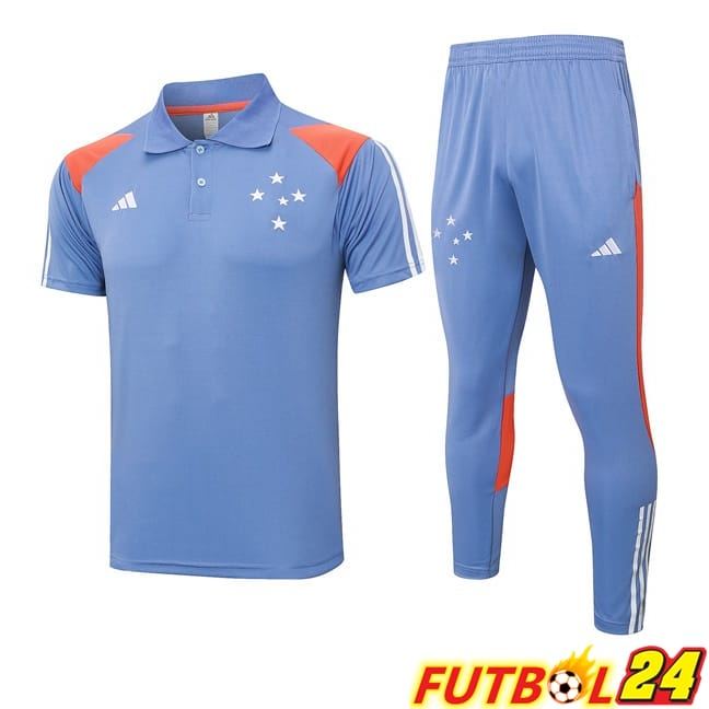 Camiseta Polo Cruzeiro EC + Pantalones Gris 2024/2025
