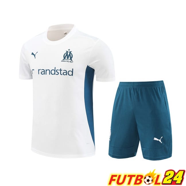 Camiseta Entrenamiento Marsella OM + Cortos Blanco 2024/2025