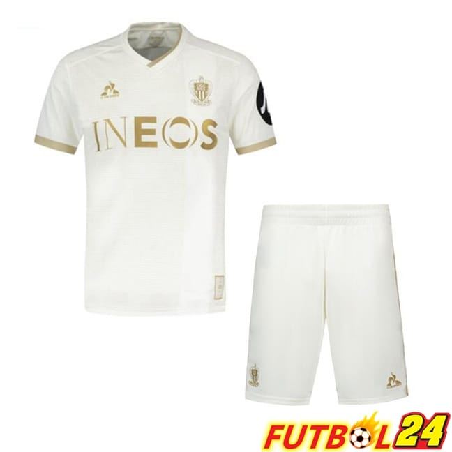 Camisetas De Futbol OGC Nice Ninos Segunda Blanco 2024/2025