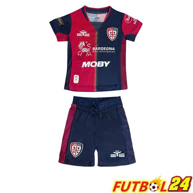 Camisetas De Futbol Cagliari Calcio Ninos Primera Azul Rojo 2024/2025