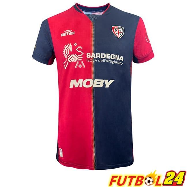 Camisetas De Futbol Cagliari Calcio Primera Azul Rojo 2024/2025