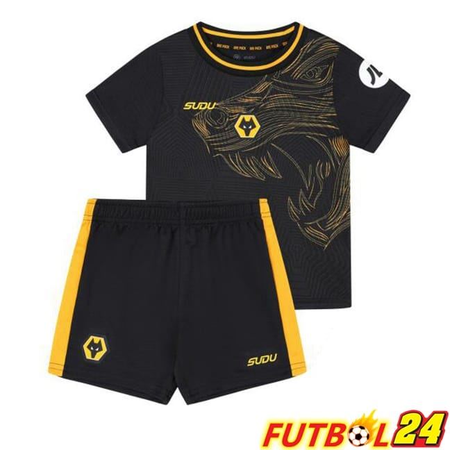 Camisetas De Futbol Wolves Ninos Segunda Negro 2024/2025