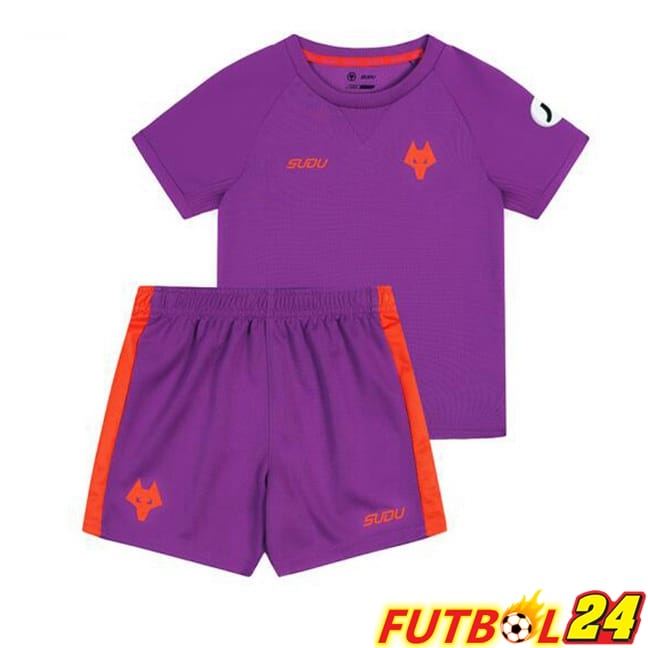 Camisetas De Futbol Wolves Ninos Tercera Púrpura 2024/2025