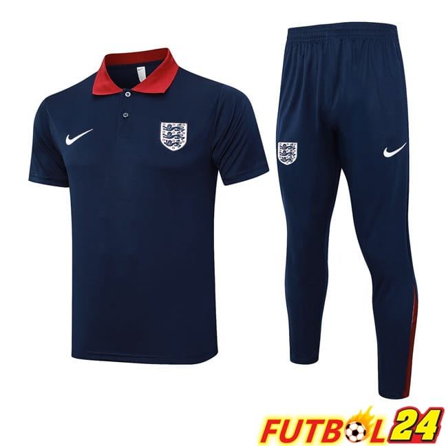 Camiseta Polo Inglaterra + Pantalones Azul Real 2024/2025