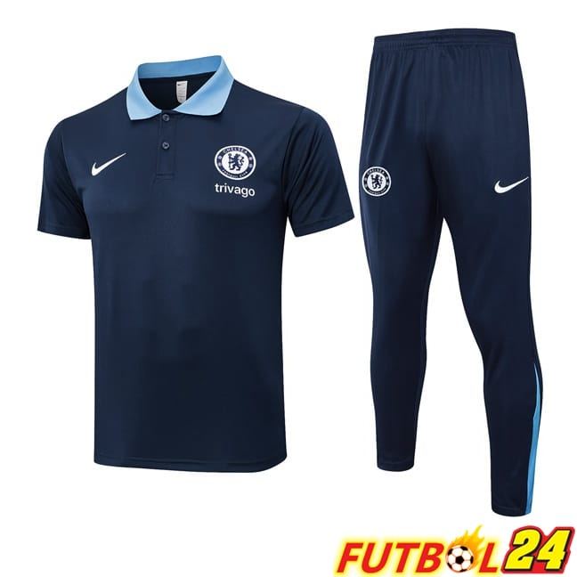 Camiseta Polo FC Chelsea + Pantalones Azul Real 2024/2025