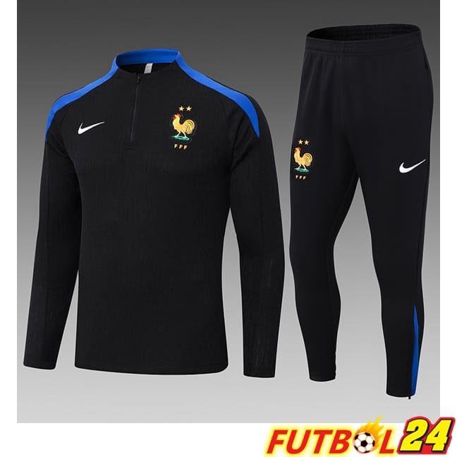 Chandal Futbol Francia Ninos Negro 2024/2025