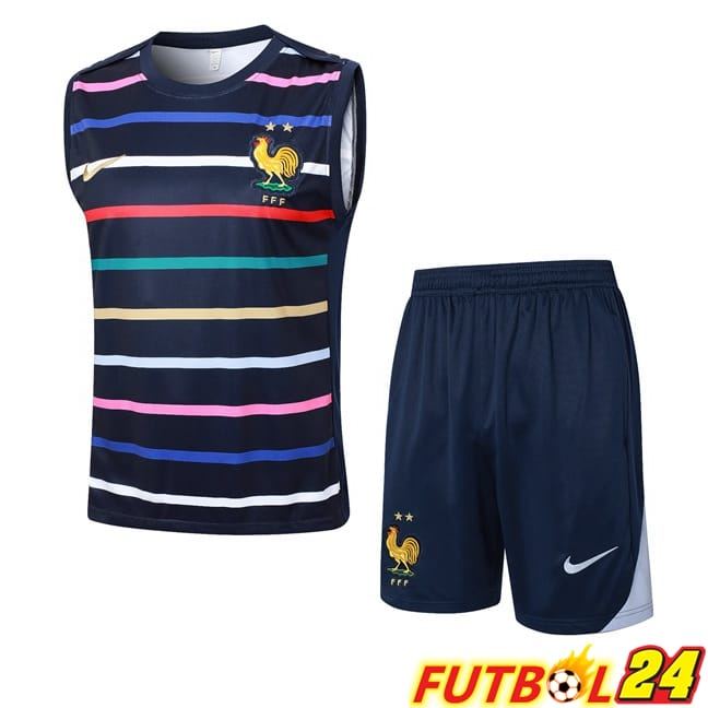 Chalecos De Futbol Francia + Cortos Azul Real 2024/2025