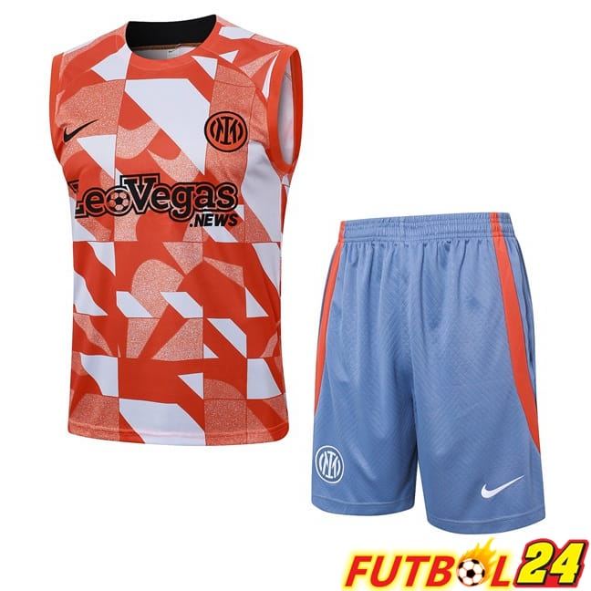 Chalecos De Futbol Inter Milan + Cortos Naranja 2024/2025