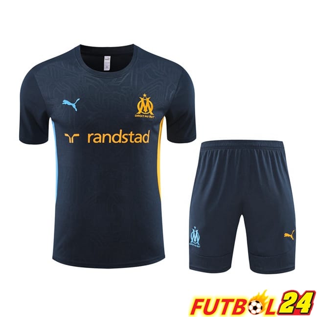 Camiseta Entrenamiento Marsella OM + Cortos Azul Real 2024/2025