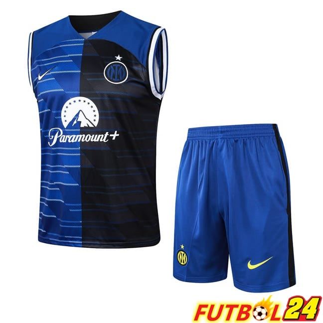 Chalecos De Futbol Inter Milan + Cortos Azul Negro 2024/2025