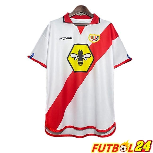 Camisetas De Futbol Rayo Vallecano Retro Primera Blanco Rojo 2001-2002