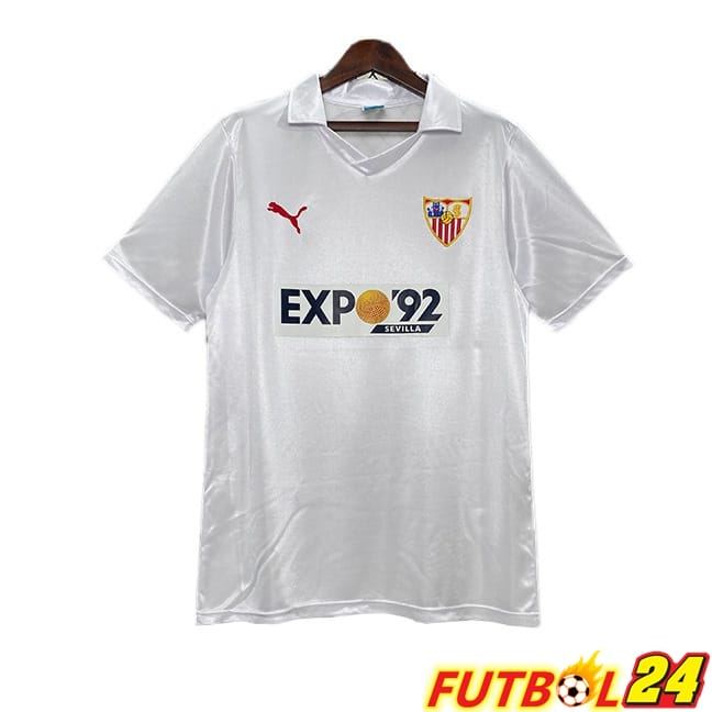 Camisetas De Futbol Sevilla FC Retro Primera Blanco 1987-1990
