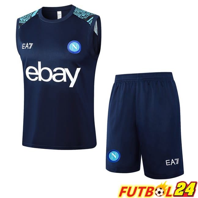 Chalecos De Futbol SSC Napoli + Cortos Azul Real 2024/2025