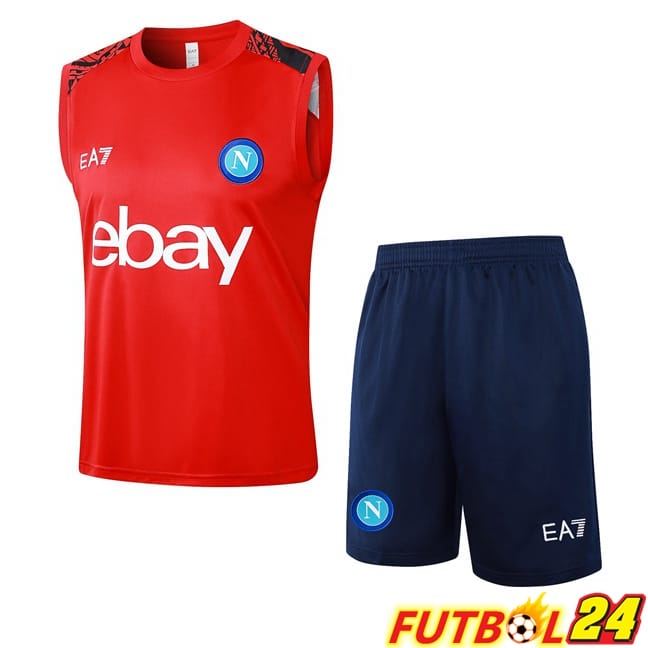 Chalecos De Futbol SSC Napoli + Cortos Rojo 2024/2025