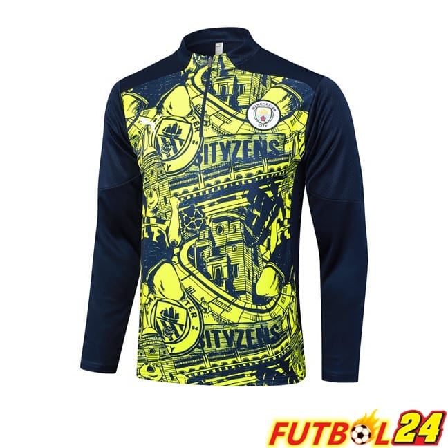 Sudadera De Entrenamiento Manchester City Verde Azul Real 2024/2025