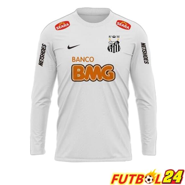 Camisetas De Futbol Santos FC Retro Primera Manga Larga Blanco 2011-2012