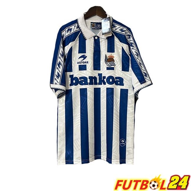 Camisetas De Futbol Real Sociedad Retro Primera Blanco Azul 1994-1995