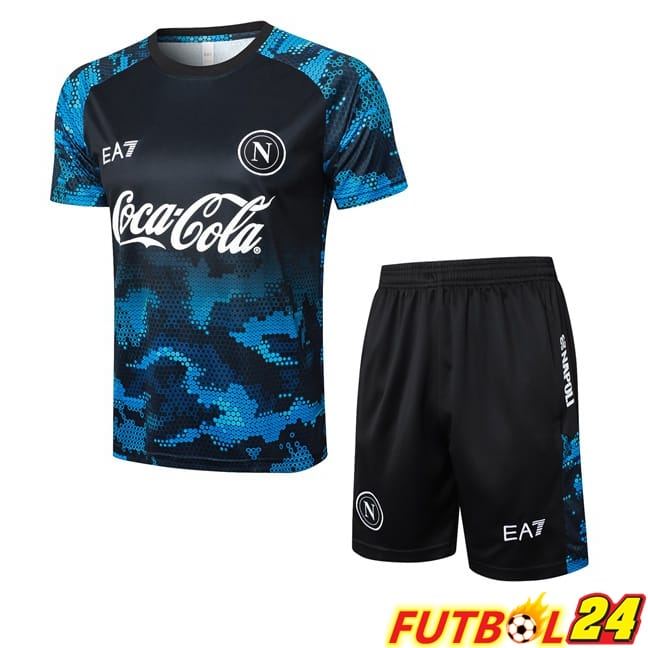 Camiseta Entrenamiento SSC Napoli + Cortos Azul Negro 2024/2025