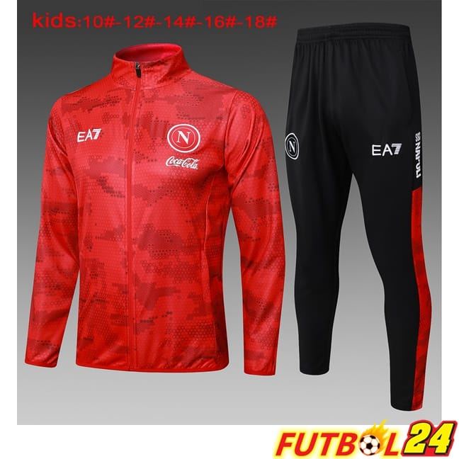 Chandal Equipos De Futbol - Chaqueta SSC Napoli Ninos Rojo 2024/2025