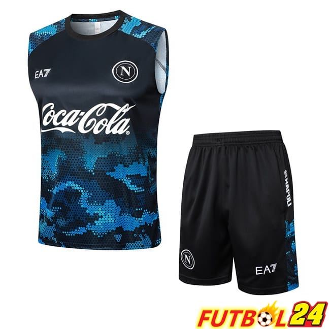 Chalecos De Futbol SSC Napoli + Cortos Azul Negro 2024/2025