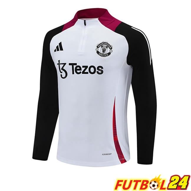 Sudadera De Entrenamiento Manchester United Blanco Negro 2025/2026